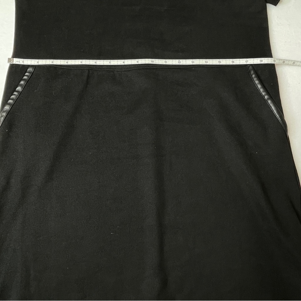 Zara Faux Suede‎ Black Midi Dress with Pockets Size M - Picture 8 of 9